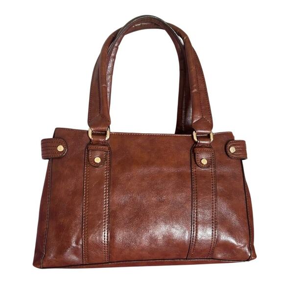 VTG Liz Claiborne Mocha Mousse Leather Shoulder Bag Excellent Cond - Picture 2 of 8